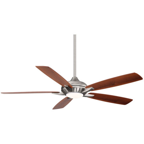 Dyno XL 60 inch Brushed Nickel with Medium Maple/Dark Walnut Blades Ceiling Fan