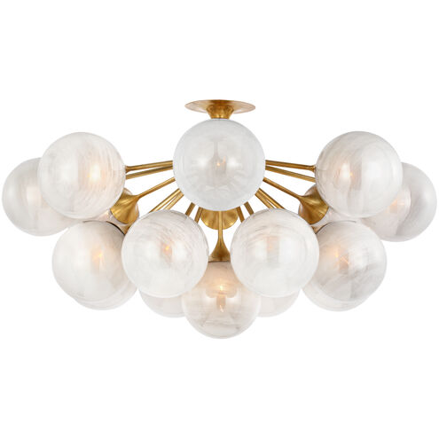 AERIN Cristol LED 43.25 inch Hand-Rubbed Antique Brass Flush Mount Ceiling Light