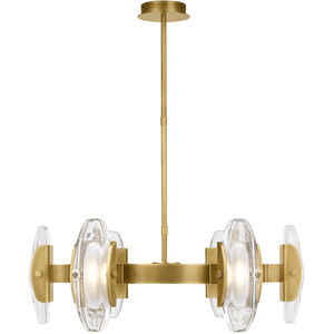 Avroko Wythe LED 30 inch Plated Brass Chandelier Ceiling Light, Integrated LED