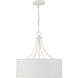 Traditional 4 Light 18 inch Bisque White Pendant Ceiling Light