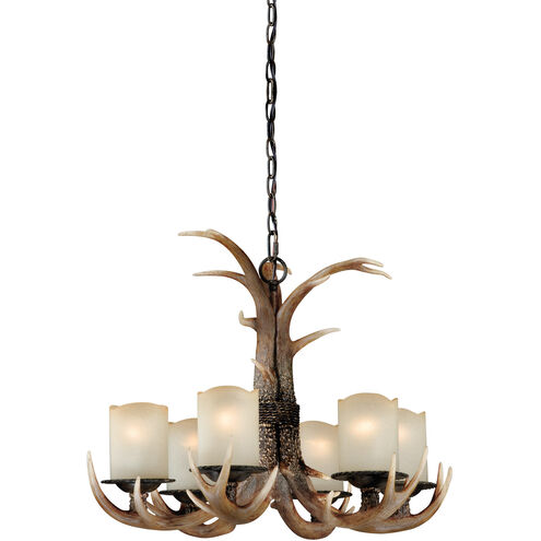 Yoho 6 Light 25 inch Black Walnut Chandelier Ceiling Light