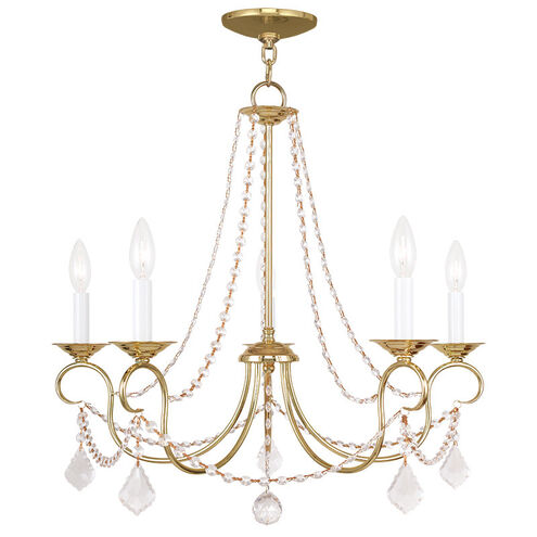 Pennington 5 Light 25 inch Polished Brass Chandelier Ceiling Light