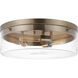 Intersection 3 Light 17 inch Burnished Brass Flush Ceiling Light