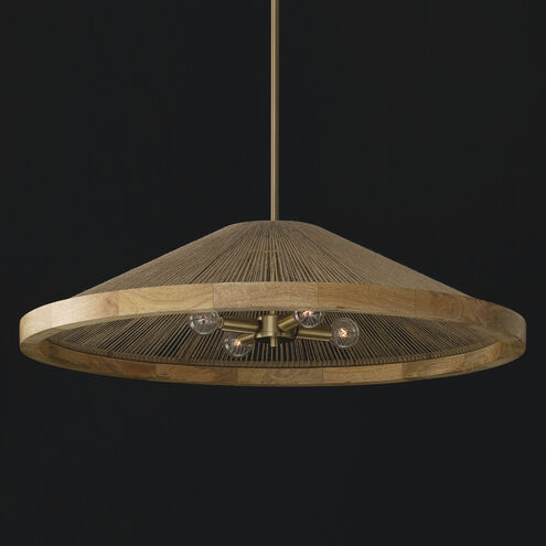 Maya 4 Light 31 inch Matte Brass Pendant Ceiling Light