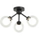 Solaris 3 Light 16.25 inch Matte Black Chandelier Ceiling Light