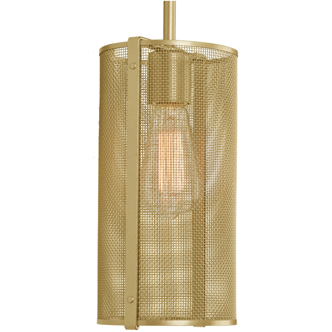 Uptown Mesh 1 Light 5.5 inch Gilded Brass Pendant Ceiling Light in Exposed Bulb, E26 Incandescent, Rod