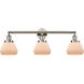 Franklin Restoration Fulton LED 30 inch Polished Nickel Bath Vanity Light Wall Light in Matte White Glass, Franklin Restoration