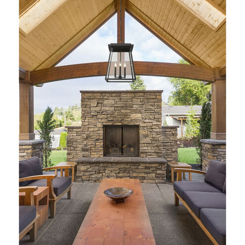 Broughton 4 Light 15.75 inch Black Outdoor Chain Mount Ceiling Fixture