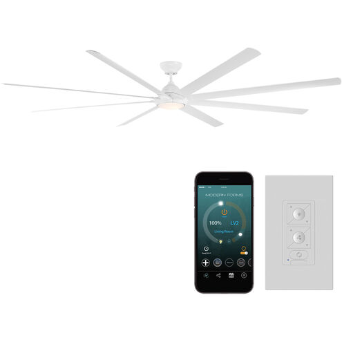 Hydra 120 inch Matte White Downrod Ceiling Fan in 3500K