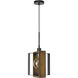 Agrigento 1 Light 9 inch Wood/Black Pendant Ceiling Light