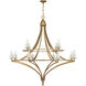 Director 12 Light 50 inch Warm Brass Chandelier Ceiling Light