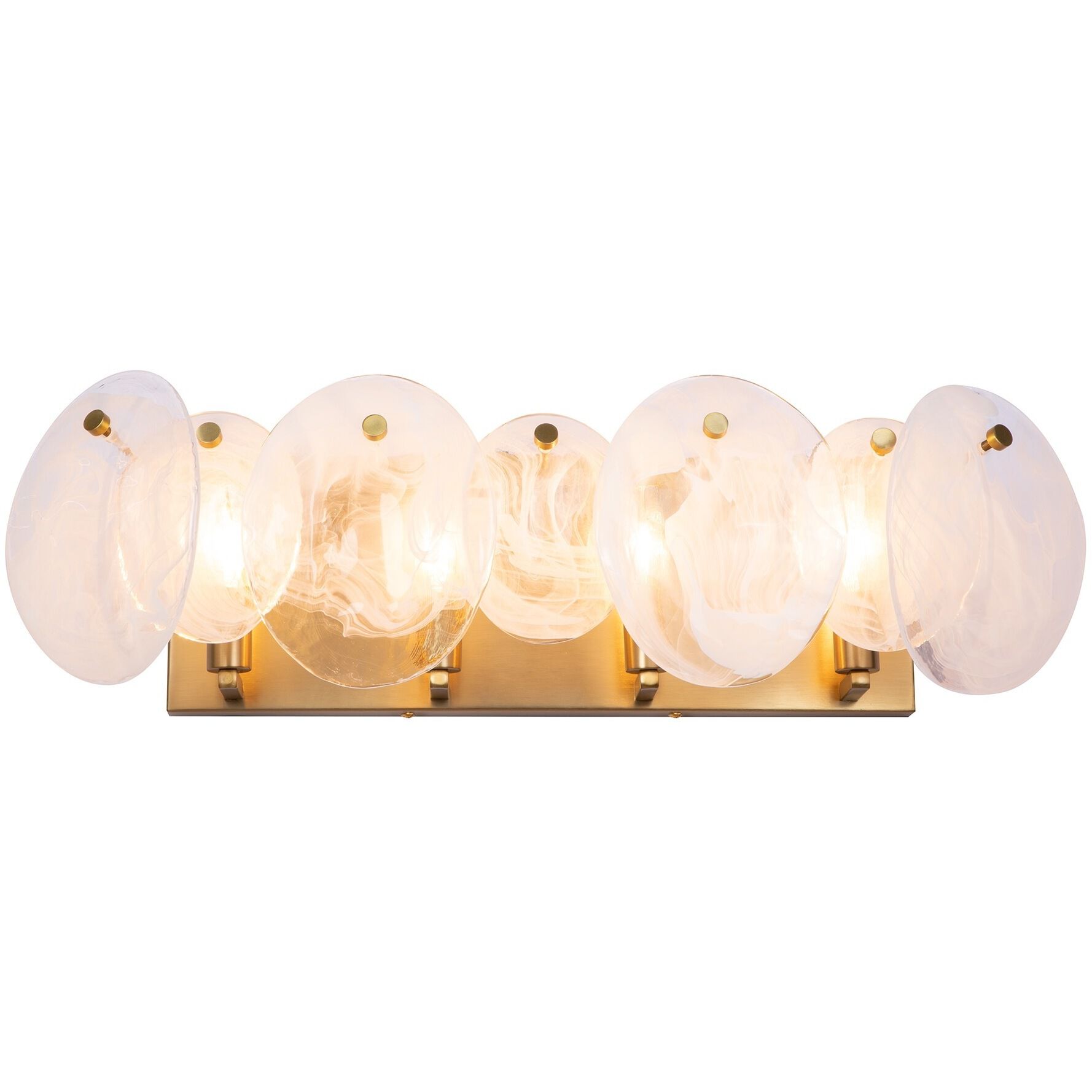Lily 4 Light 26.26 inch Brushed Brass Bathroom Vanity Wall Light