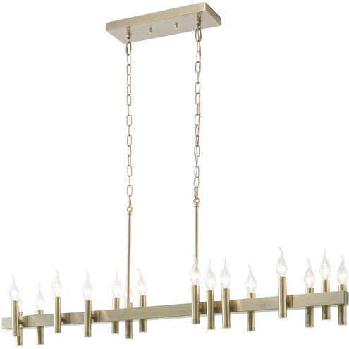 Collette 16 Light 48 inch Antique Brass Linear Pendant Ceiling Light in Brushed Brass