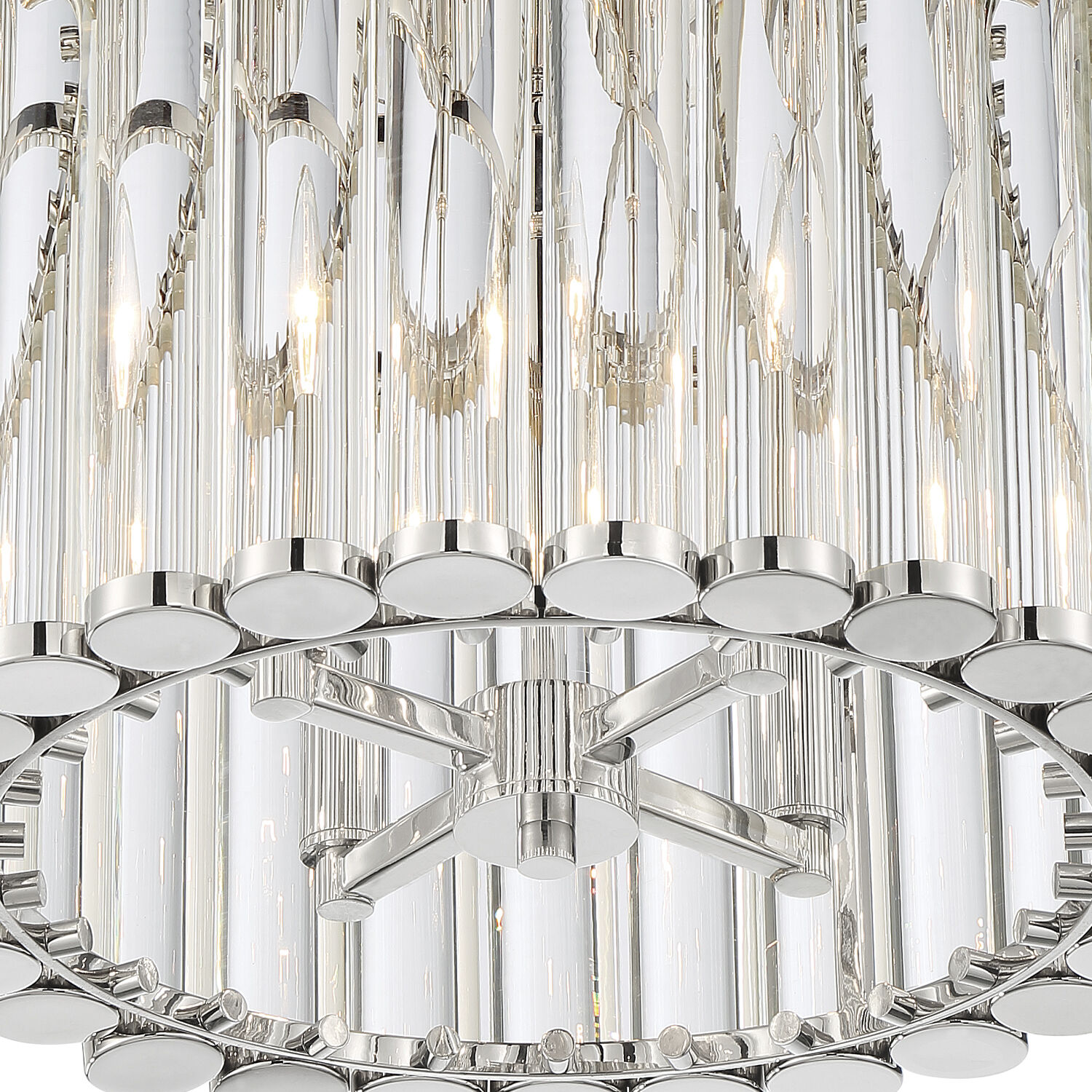 Elliot 4 Light 15.25 inch Polished Nickel Semi Flush Ceiling Light