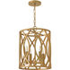 Leona 4 Light 14 inch Distressed Brass Pendant Ceiling Light