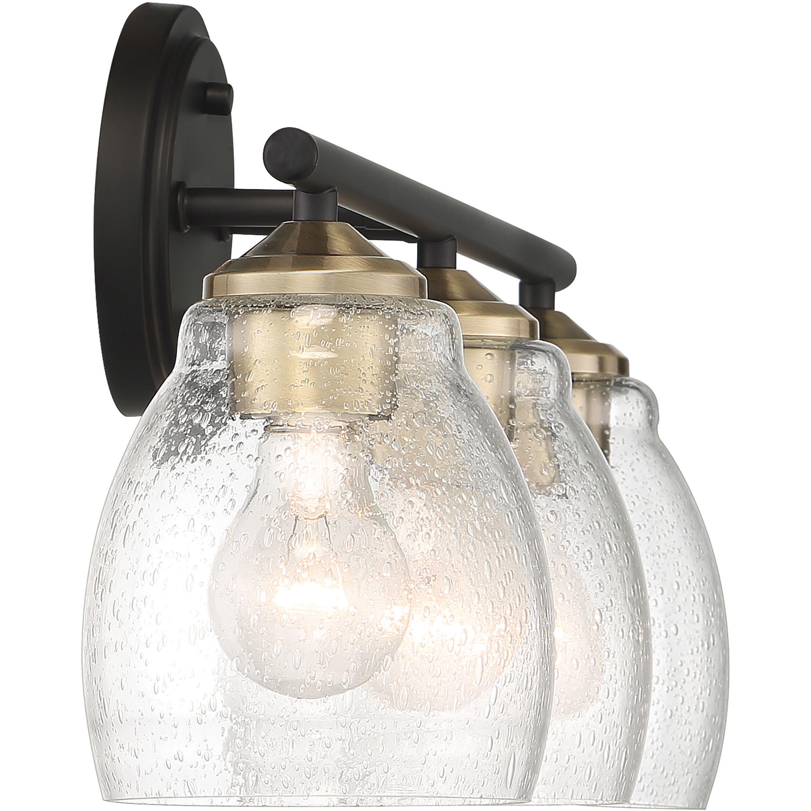 Winsley 3 Light 22 inch Coal And Stained Brass Bath Light Wall Light