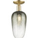 Brookhaven Flute 1 Light 7 inch Champagne Bronze Semi-Flush Mount Ceiling Light in Slate Glass