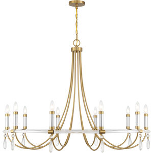 Mayfair 10 Light 45 inch Warm Brass with Chrome Accents Chandelier Ceiling Light