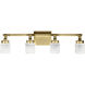 Rene LED 27.5 inch Champagne Gold Bathroom Vanity Light Wall Light, 4 Arm