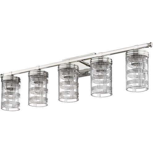 Archer 5 Light 38 inch Polished Nickel Vanity Wall Light