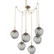 Aster 6 Light 18.7 inch Novel Brass Swag Multi-Pendant Ceiling Light in Smoke