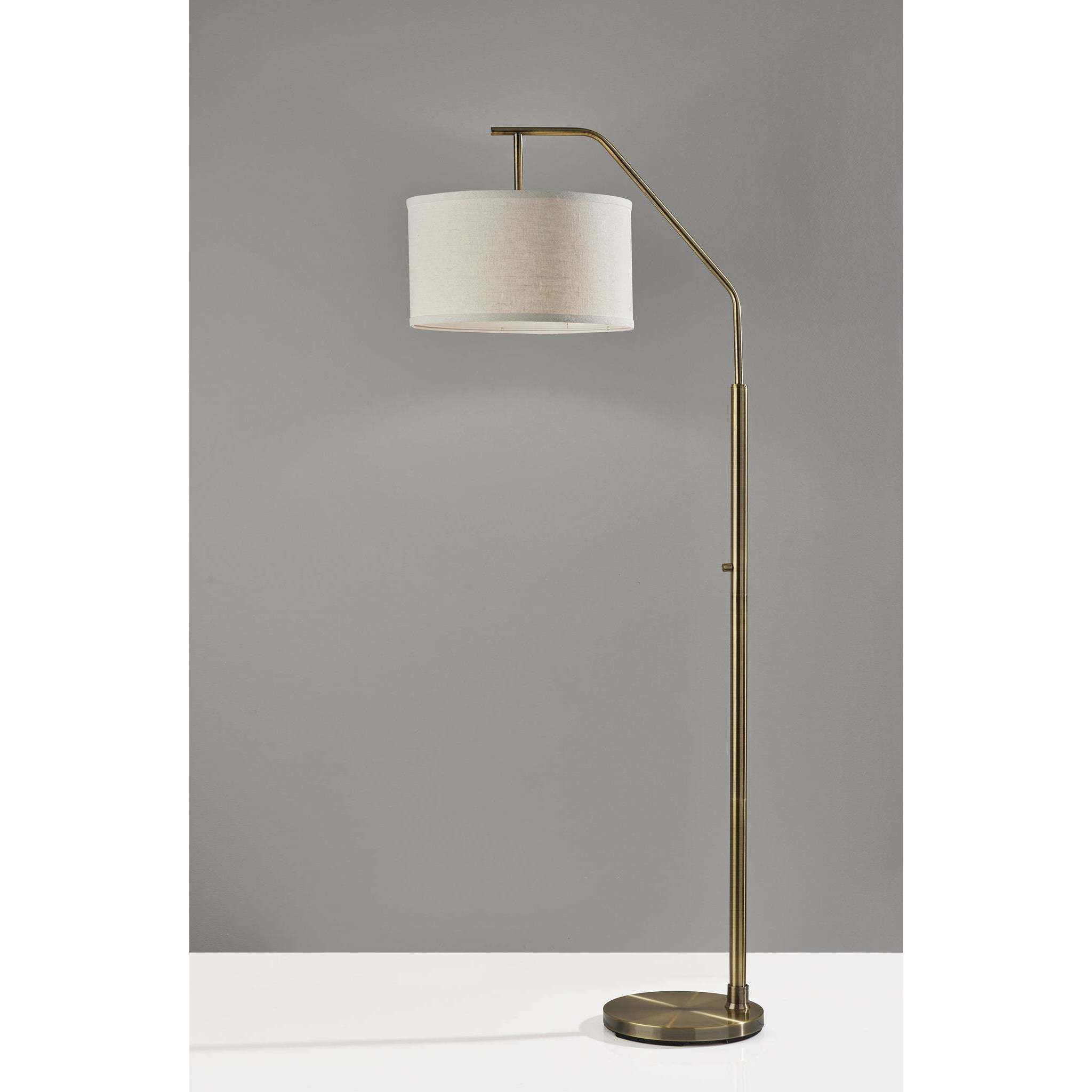 Max 66 inch 100.00 watt Antique Brass Floor Lamp Portable Light, Simplee Adesso
