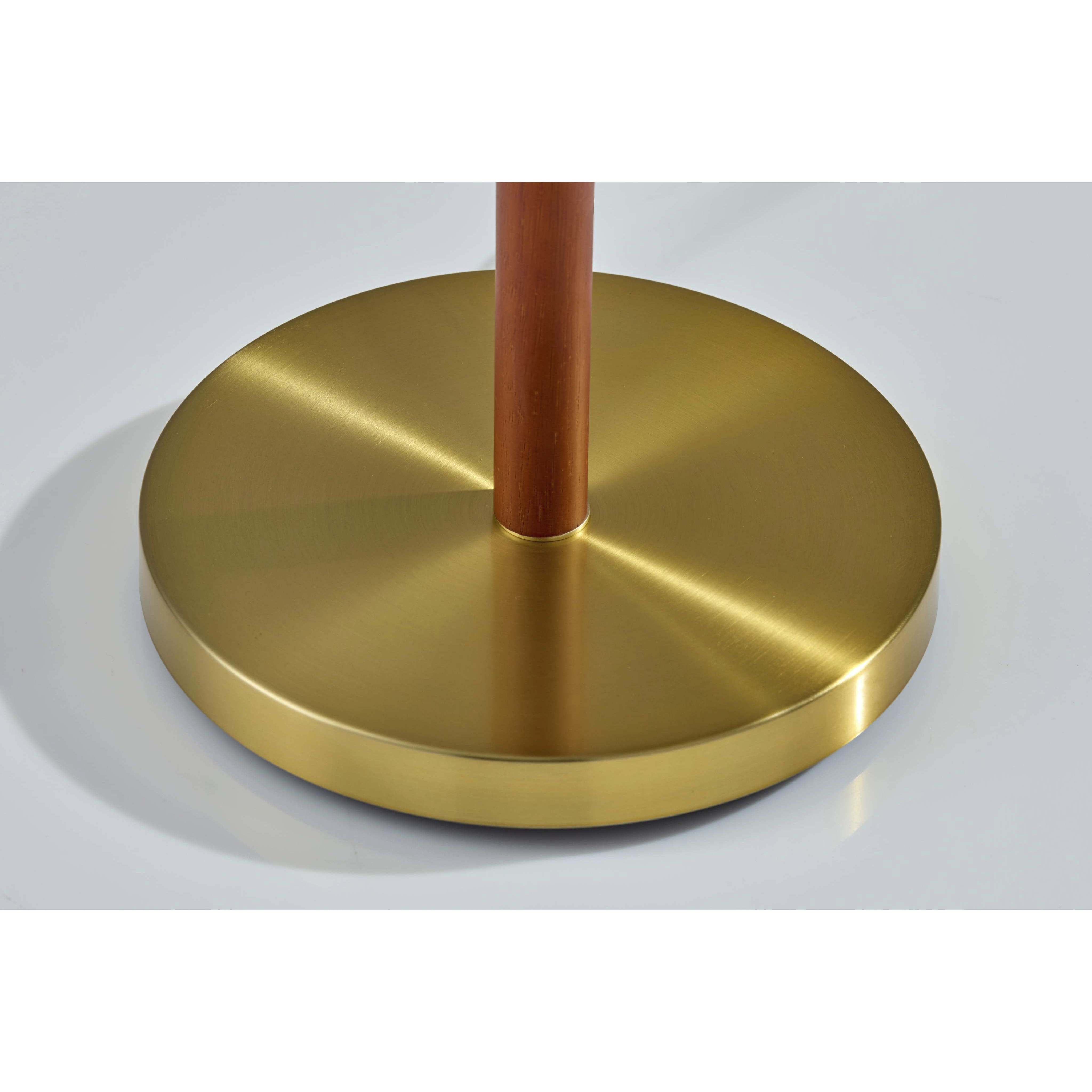 Sophia 58 inch 150.00 watt Walnut and Brass Floor Lamp Portable Light, Simplee Adesso