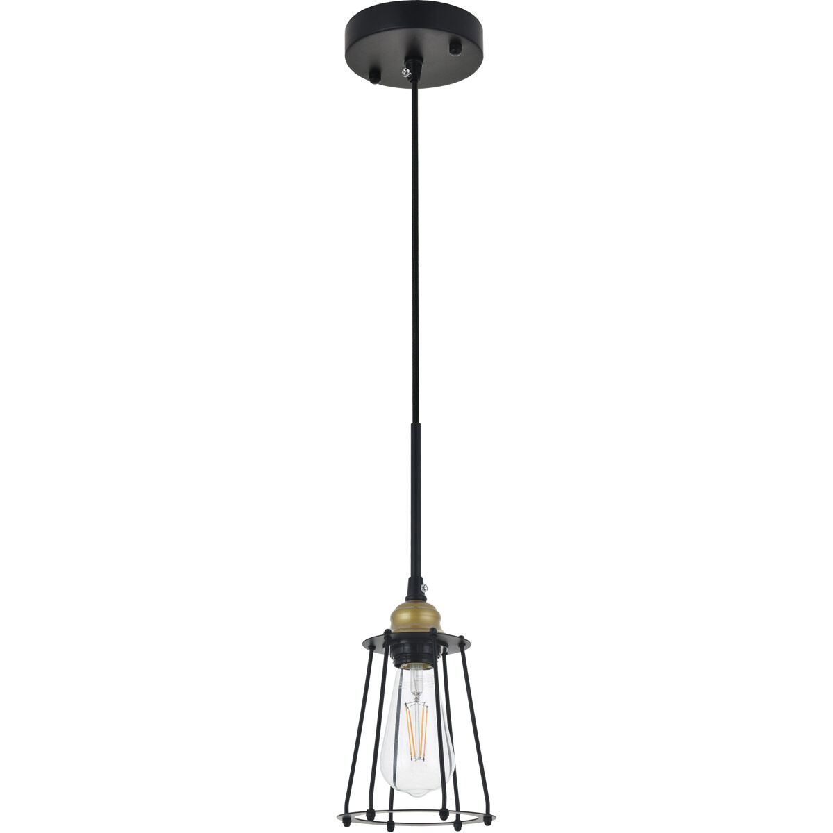 Auspice 1 Light 5.3 inch Brass and Black Pendant Ceiling Light