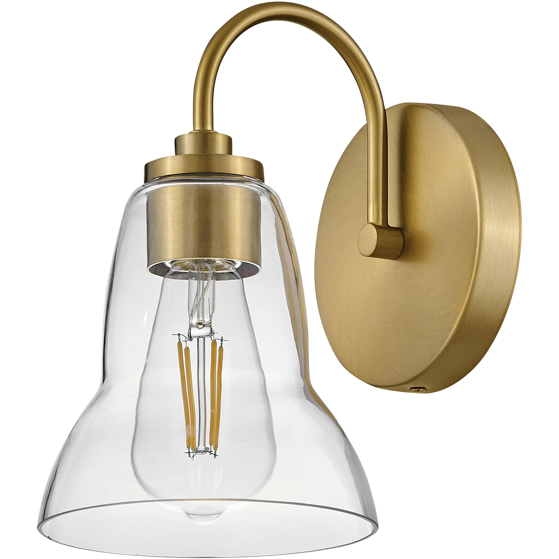 Vera LED 8 inch Lacquered Brass Bath Light Wall Light