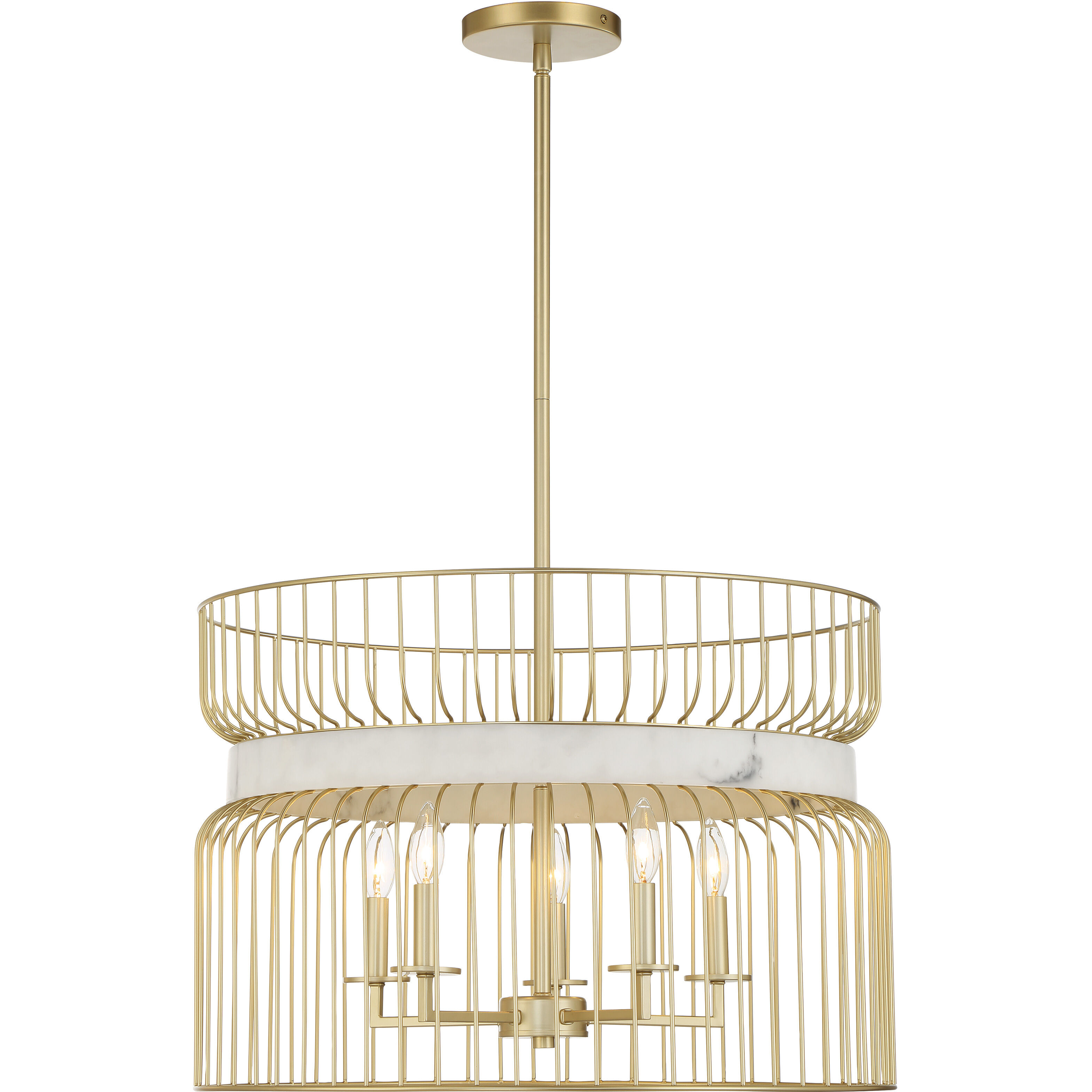 Park Slope 5 Light 25 inch Nouveau Gold Pendant Ceiling Light
