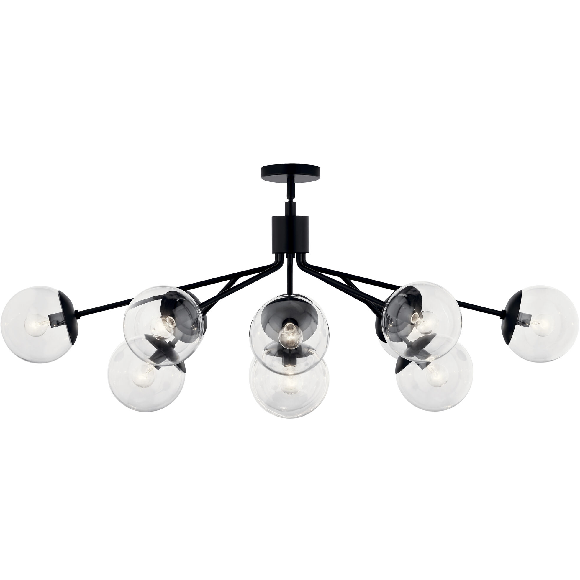 Silvarious 12 Light 26.75 inch Black Chandelier/Semi Flush Ceiling Light