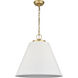 Vellus 3 Light 20.5 inch Matte White with Natural Antique Brass Pendant Ceiling Light in Matte White/Natural Antique Brass