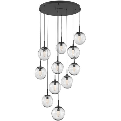 Aster LED LED Matte Black Chandelier Ceiling Light, Round Multi-Port