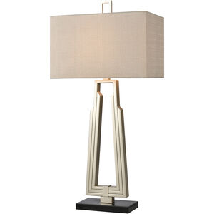 Stoddard Park 33 inch 150.00 watt Champagne Silver with Black Table Lamp Portable Light