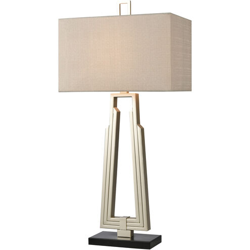 Stoddard Park 33 inch 150.00 watt Champagne Silver with Black Table Lamp Portable Light