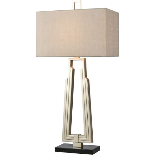 Stoddard Park 33 inch 150 watt Champagne Silver with Black Table Lamp Portable Light