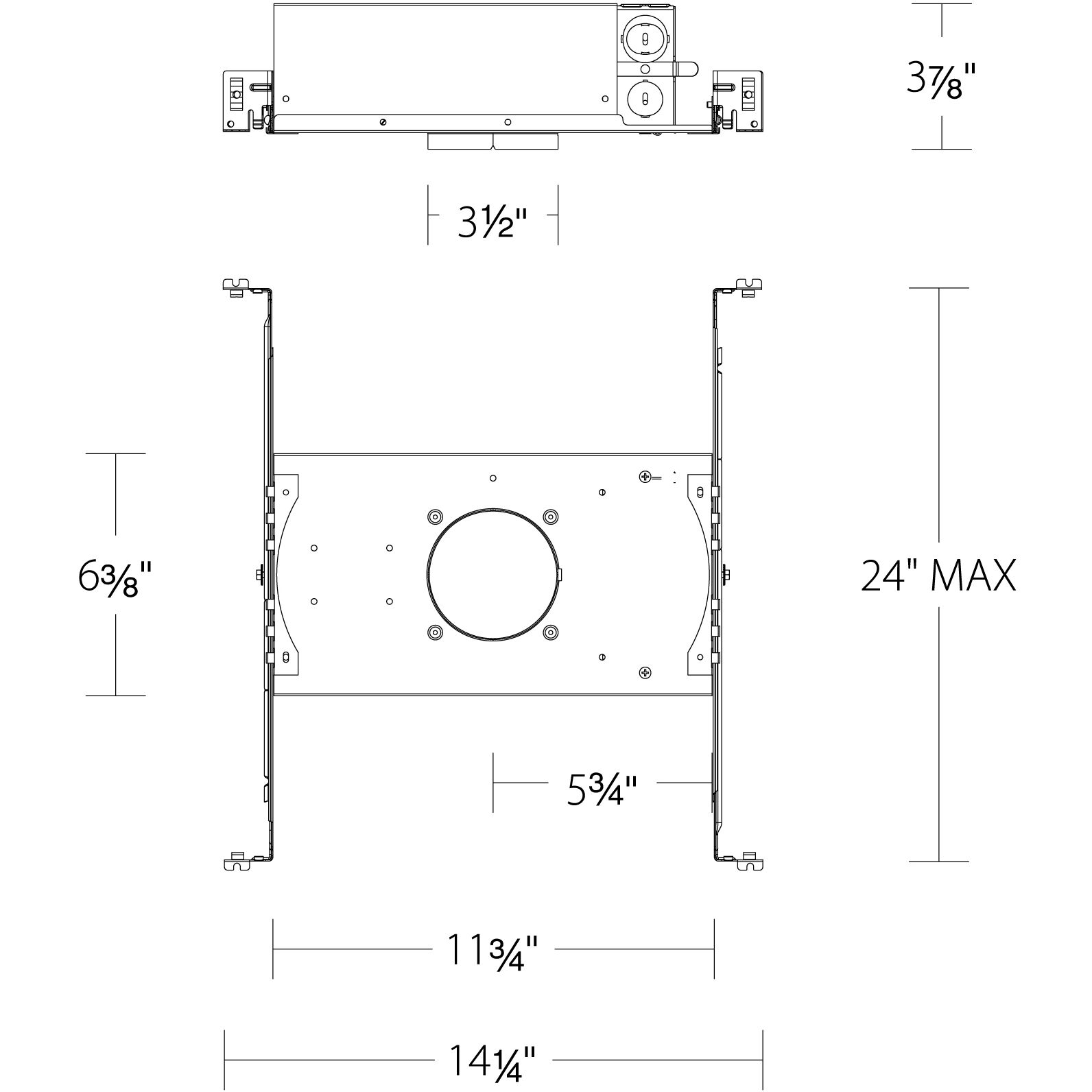 FQ Galvanized Steel Recessed Housing, 2" Housing