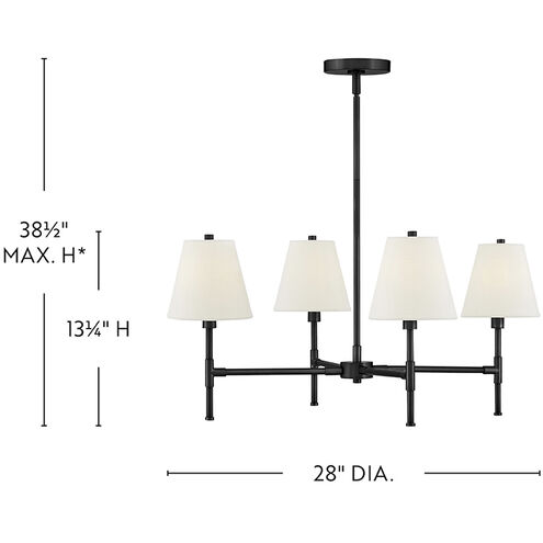 Beale 4 Light 28 inch Black Chandelier Ceiling Light