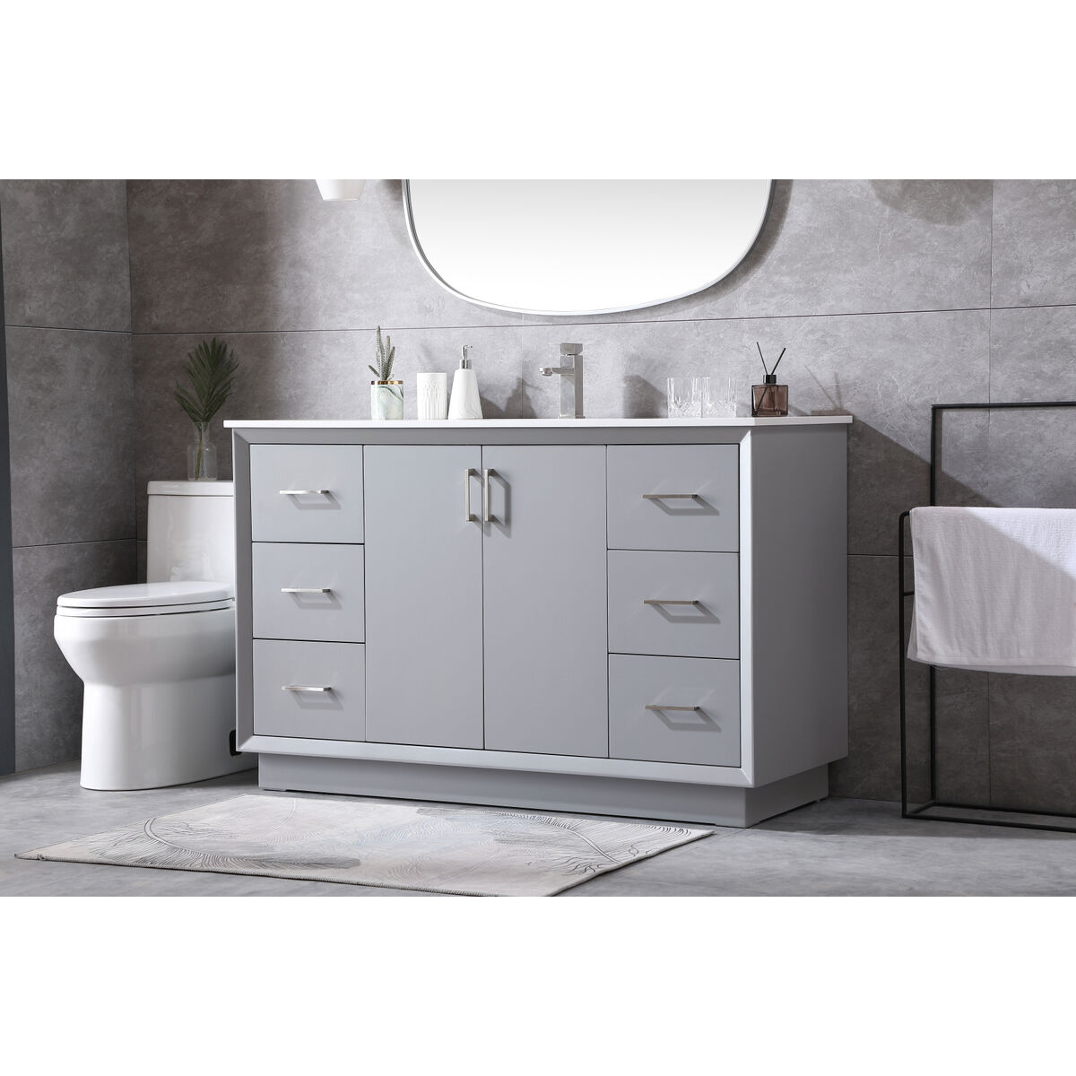 Hayes 54 X 22 X 35 inch Grey Vanity Sink Set