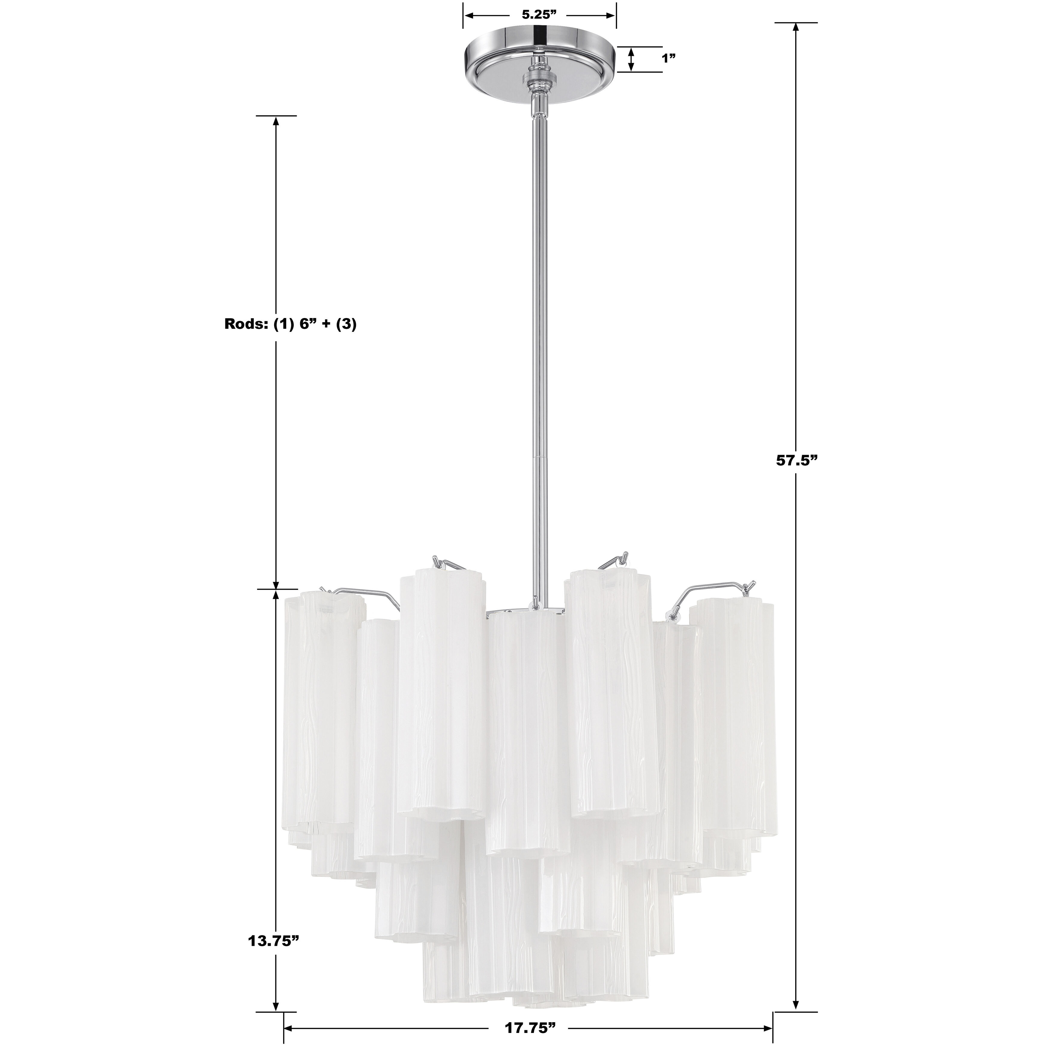 Addis 4 Light 17.75 inch Polished Chrome Mini Chandelier Ceiling Light in White