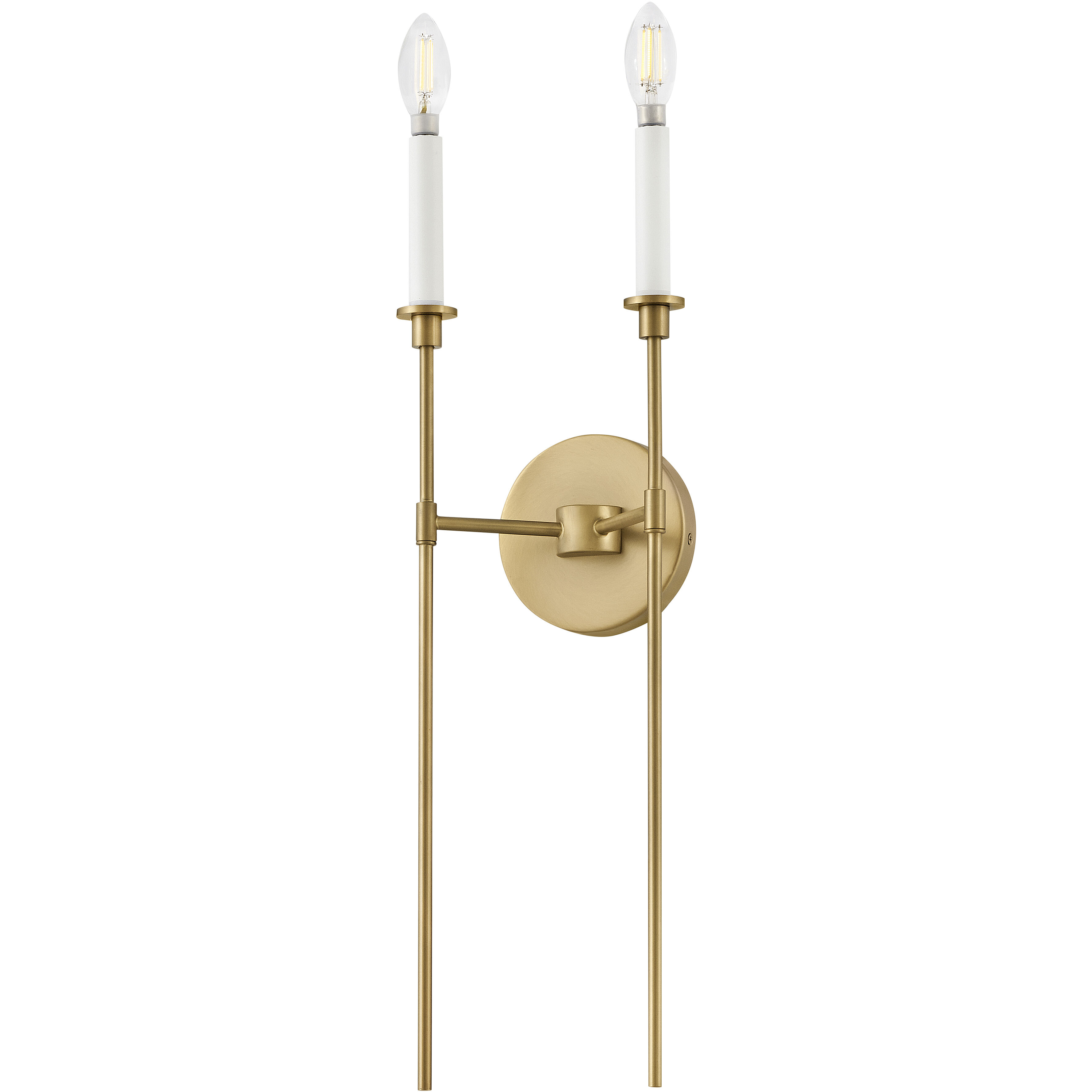 Hux 2 Light 7.5 inch Lacquered Brass with Warm White Sconce Wall Light