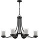 Willow 6 Light 35.25 inch Matte Black Chandelier Ceiling Light