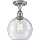Edison Athens 1 Light 8 inch Brushed Satin Nickel Semi-Flush Mount Ceiling Light in Matte White Glass