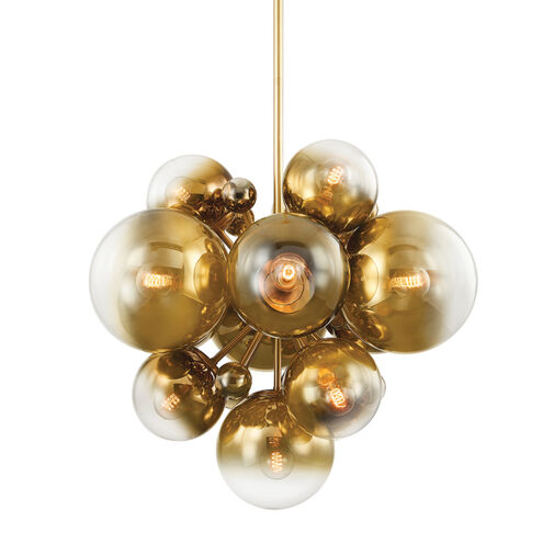 Kyoto 13 Light 36 inch Vintage Polished Brass Chandelier Ceiling Light