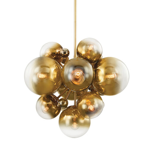 Kyoto 13 Light 36 inch Vintage Polished Brass Chandelier Ceiling Light 