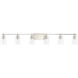 Adley 6 Light 49 inch Brushed Nickel Bath Vanity Wall Light