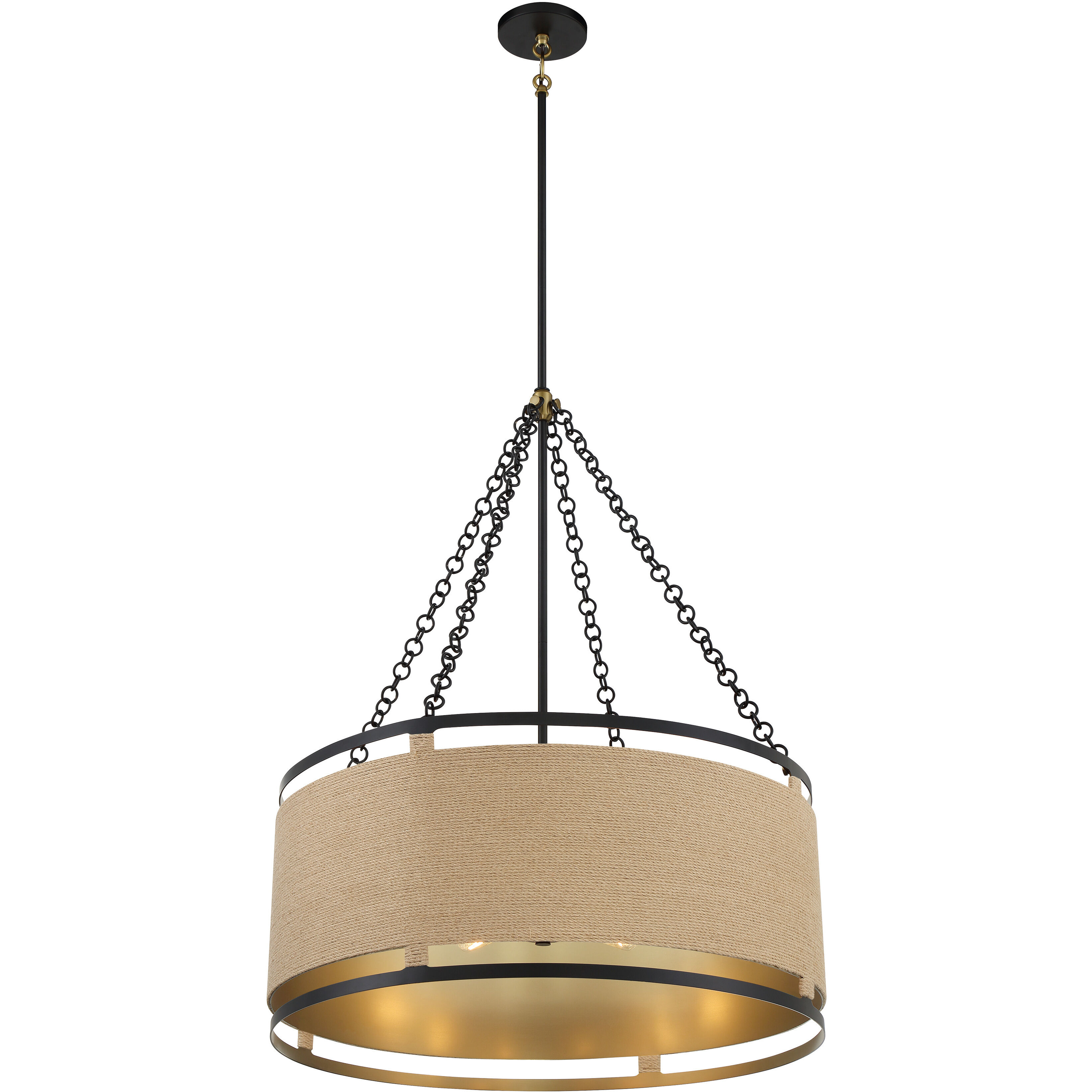 Windward Passage 6 Light 26.5 inch Coal And Soft Brass Pendant Ceiling Light in Coal/Soft Brass