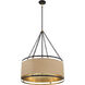 Windward Passage 6 Light 26.5 inch Coal And Soft Brass Pendant Ceiling Light in Coal/Soft Brass