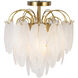 Alessia 4 Light 13.6 inch Brushed Brass and White Semi-Flush Mount Ceiling Light
