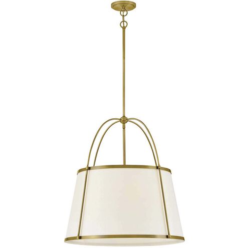 Clarke 4 Light 24.5 inch Lacquered Dark Brass Chandelier Ceiling Light in Lacquered Dark Brass with Off White